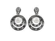 Dlux Jewels Round Earrings with Pearl Center Earrings