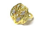 Dlux Jewels Two Tone Sterling Silver Cubic Zirconia Ring No.6