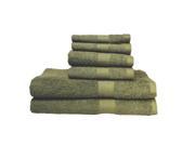 Baltic Linen Signet Ultra Absorbant 100 Percent Cotton Towel Set Moss 6 Piece