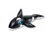 NorthLight Whale Rider Inflatable Swimming Pool Float Toy Black White 75 in.