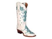 Ferrini 8287119080B Ladies Country Lace Boot White D Toe Size 8B