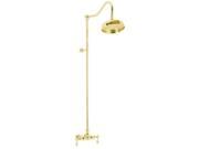 World Imports 381813 51 in. Overall Height Wall Mount Exposed Shower Faucet with Metal Lever Handles Polished Brass
