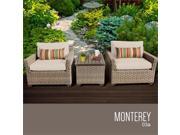 TKC Monterey 3 Piece Outdoor Wicker Patio Furniture Set