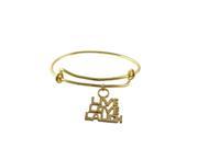 Dlux Jewels Gold Plated Brass Adjustable Bracelet with Live Love Laugh Charm