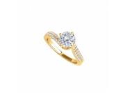 Fine Jewelry Vault UBNR50842EY14CZ CZ Semi Swirl Ring in 14K Yellow Gold