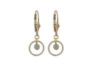 Dlux Jewels Green Aventurine 4 mm Semi Precious Ball 8 mm Braided Ring with 27.5 mm Long Gold Filled Lever Back Earrings