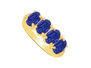 Fine Jewelry Vault UBUNR81226AGVY7X5S Sapphire Four Stones Ring in 18K Yellow Gold Vermeil 4 Stones