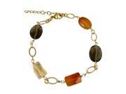 Dlux Jewels Gold Tone Brass Semi Precious Bracelet Assorted Colors