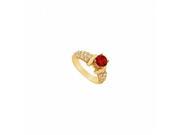 Fine Jewelry Vault UBJ2876Y14DR 101RS4 Ruby Diamond Engagement Ring 14K Yellow Gold 2.00 CT Size 4