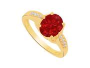 Fine Jewelry Vault UBUNR83981AGVY9X7CZR Perfect Ruby CZ Ring in 18K Yellow Gold Vermeil 8 Stones