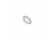 Fine Jewelry Vault UBU14WR300CZTZ22615 Created Tanzanite CZ Prong Set Eternity Band 14K White Gold 3 CT TGW 10 Stones