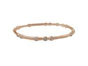 Dlux Jewels Rose Tone Brass Bangle with Crystals