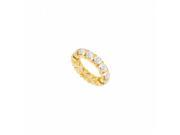 Fine Jewelry Vault UB14YR100CZ322 1 CT CZ Eternity Band in 14K Yellow Gold First Second Wedding Anniversary B 26 Stones