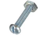 Hillman Fasteners 7671 10 Pack 0.25 x 1 in. Zinc Plated Slotted Round Head Machine Screw With Nut Pack Of 10