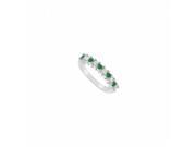 Fine Jewelry Vault UBU18B304CZEAG Created Emerald CZ Ring 925 Sterling Silver 0.50 CT TGW 5 Stones