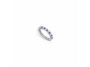 Fine Jewelry Vault UBUAGSQ200CZS229 CZ Blue Created Sapphire Eternity Band 925 Sterling Silver 2 CT TGW 13 Stones