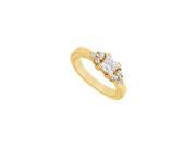 Fine Jewelry Vault UBJ862Y14CZ CZ Engagement Ring 14K Yellow Gold 0.66 CT CZ 6 Stones
