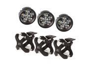 Omix Ada 15210.06 Large X Clamp Round LED Light Kit Black 3 Pieces