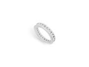 Fine Jewelry Vault UB14WRD100CZ1413 1 CT CZ Eternity Band in 14K White Gold First Second Wedding Anniversary Gift 32 Stones