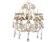 Jubilee Collection 7903 2726 301 Chand 5 Arm Ballroom Ivory with Ch Shade Taupe Check with Ivory sash
