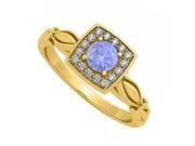 Fine Jewelry Vault UBUNR84679AGVYCZTZ Beautiful Tanzanite CZ Engagement Ring 16 Stones