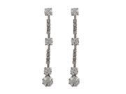 Dlux Jewels Silver Tone Brass Crystal Post Earrings