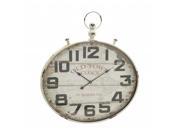Benzara 92225 Vintage Styled Metal Wood Wall Clock