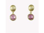 Dlux Jewels Gold Pink Cubic Zirconia Earrings