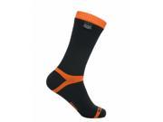 DexShell P4GS634S Hytherm PRO Sock Black with Tangelo Red Accents Small