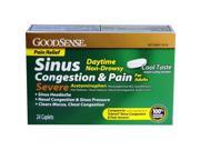 Good Sense Sinus Congestion Plus Pain Severe Daytime Adult Caplets 24 Count Case of 24