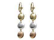 Dlux Jewels Tri Gold Filled Tri Color Circle Lever Back Earrings
