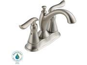 Delta Faucet 034449680844 Linden Two Lever Handle Centerset Bathroom Faucet with Plastic Pop Up Drain Stainless Steel