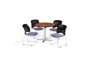 OFM PKG BRK 166 0056 Breakroom Package Featuring 42 in. Round Flip Top Multi Purpose Table with Four Stars Stack Chairs