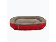 Carolina Pet Company 1452 Faux Suede Tipped Berber Round Comfy Cup Pet Bed Red Small
