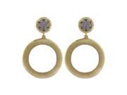 Dlux Jewels Gold White Vermail Earrings with Cubic Zirconia