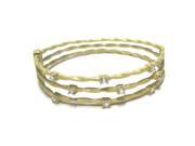 Dlux Jewels 3 Row Gold White Cubic Zirconia Bangle