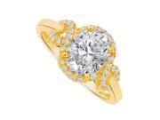 Fine Jewelry Vault UBNR83926AGVY9X7CZ Criss Cross CZ Ring in Yellow Gold Vermeil