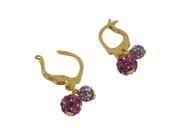 Dlux Jewels 4 6m asst Gold Filled 2 Shambella Ball Hoop Earrings