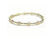Dlux Jewels 40 in. Gold Pink Flower Bangle