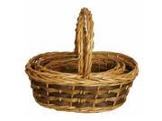 Wald Imports 8402 S3 Tuscana Wood Chip Handled Basket Set of 3