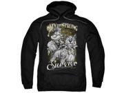 Trevco Popeye Only The Strong Adult Pull Over Hoodie Black 2X