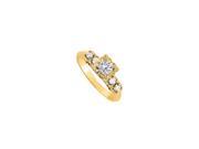 Fine Jewelry Vault UBNR82058AGVYCZ Beautiful CZ Engagement Ring in 18K Yellow Gold Vermeil