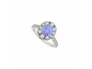 Fine Jewelry Vault UBUNR50582AGCZTZ 2 CT Tanzanite CZ in 925 Sterling Silver Engagement Ring 6 Stones
