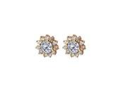 Fine Jewelry Vault UBER1196Y14CZ Cool Pair of CZ Earrings 14K Yellow Gold 2 Stones