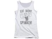 Trevco Popeye Eat More Spinach Juniors Tank Top White Small