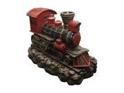 NorthLight 38 in. LED Lighted Red Black Vintage Locomotive Train Spring Outdoor Garden Water Fountain