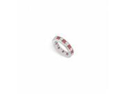 Fine Jewelry Vault UBUAGSQ400CZR1603 CZ Created Ruby Eternity Band 925 Sterling Silver 4 CT TGW 10 Stones