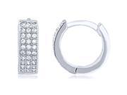 Doma Jewellery SSEKZ172 Sterling Silver Huggy Earring With Micro Set CZ 2.7 g.