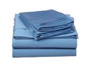Egyptian Cotton 650 Thread Count Solid Sheet Set Split King Medium Blue