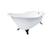 World Imports 403577 Cast Iron Double Slipper Tub with Less Faucet Holes White Oil Rubbed Bronze